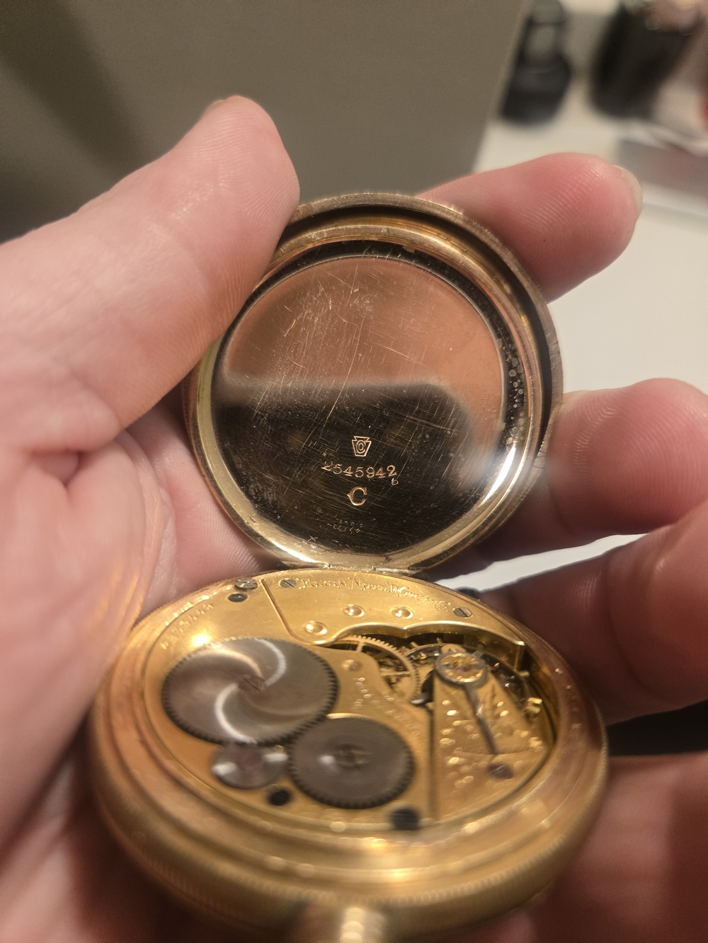 Elgin National Gold Pocketwatch 1897 With Super Rare Fancy Dial In Great Shape View 4